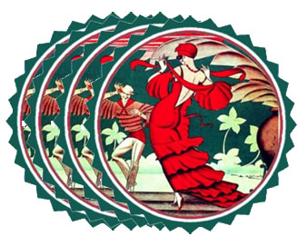 Retro 4 coasters. Set of 6