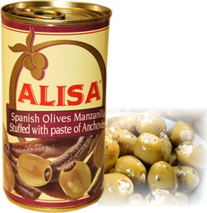 Alisa Spanish olives stuffed with anchovies 5 oz