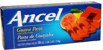 Guava paste with guava jelly center by Ancel. Pasta de guayaba.  18 oz