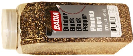 Badia butcher block black pepper. Large 1.5 lb container.