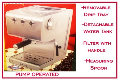 Pump Operated Espresso / Cappuccino maker.