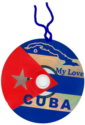 Cuban flag on blank cd