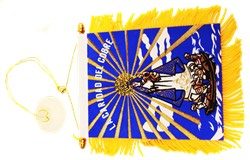 Mini banner with Caridad del Cobre with suction cup