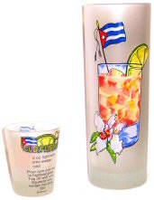 Cuba Libre tall glass  and shot glass set.