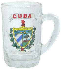 Glass mini mug featuring Cuban Coat  of  Arms