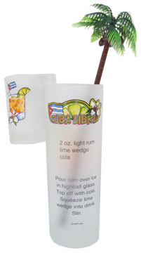 Cuba libre tall and shot glass combo