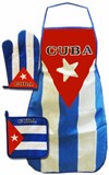 Apron  kitchen set with Cuban flag design 100 cotton