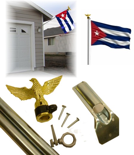 Wall flag pole with, economy model.