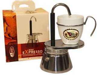 Stainless Steel spout Cuban coffee maker. 1 cup