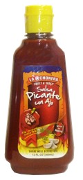 La lechonera hot sauce with garlic.  12 oz