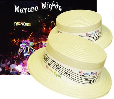 Straw  Havana Nights hats. Plastic