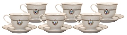 Beatiful demitasse set with Cuban coat of arms .