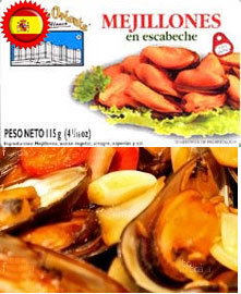 Palacio De Oriente mussels escabeche. 4 oz.  From Spain