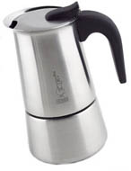 Bialetti  Musa Stainless Steel Top Of  The Line  Cuban Coffee Maker 4 And 6 Cups.