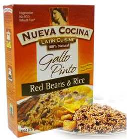 Red beans and rice Nueva Cocina.  Mix ready to cook.  8 oz. Serves  4 to 5