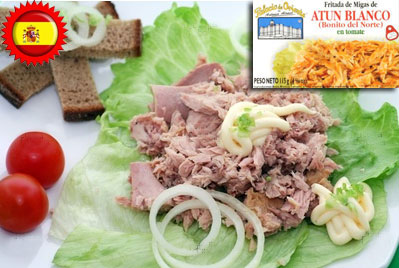 Palacio De Oriente white tuna flakes in special sauce.  4 oz. From Spain.