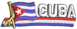 Patch Embroidered Cuban Flag Side Kick1 1/2X4 1/2