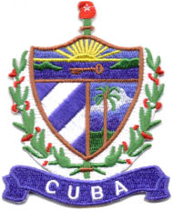 Embroidered patch with the Cuban Coat Of Arms 2 1/2 X 2