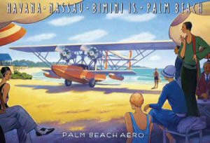 Beautiful Poster Palm Beach Aero Poster Small Size 13X9 In