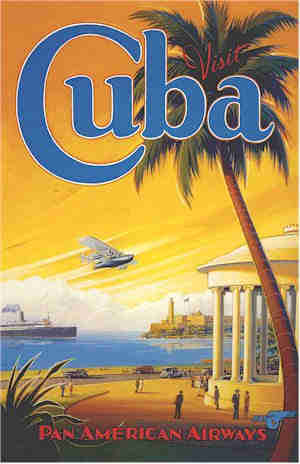 Beautiful Poster Cuba In The 1940’S . Small Size 13 X 9 In.