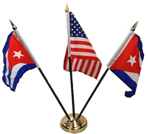 Cuban American flag set  3  flag set.. 4  x  6  inches  flag size