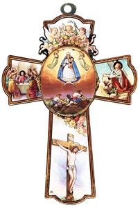 Wall cross, full color. 8 1/4 x 5 1/2