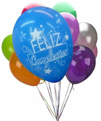 Feliz Cumpleaños balloons.12 pack