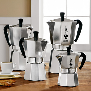 Bialetti  Cuban and espresso coffee makers. 1, 3, 6, 9. 12 cups available.