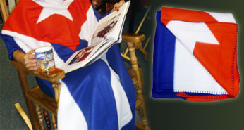 Cuban flag super soft , large size fleece blanket.