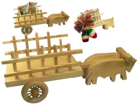 Wood ox cart   center piece. 18′ x 7