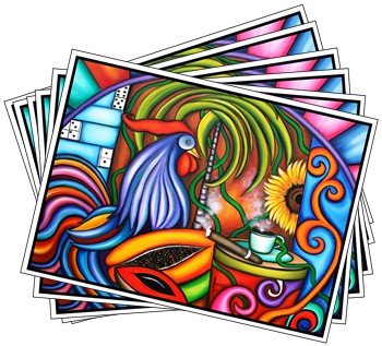 Invitation card. Colors of my World.  Set of 6