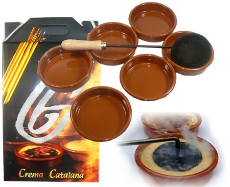 Crema Catalana clay dish set with burner