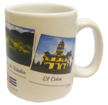 Mini-Coffe ceramic mug with Cuban photos collage design .