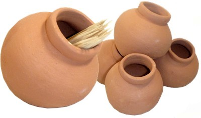 Tooth pick disperser /Palillero. Clay tinajon.