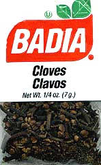 Badia  whole cloves.  1/4 oz bag