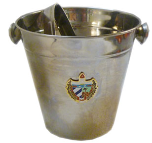 Stainless steel ice bucket with Cuban insert. Personal size.