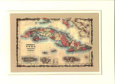 Print Colorful Map Of Cuba 11 X 14 Inches
