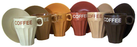 Ceramic demitasse cup set. 12 pieces.
