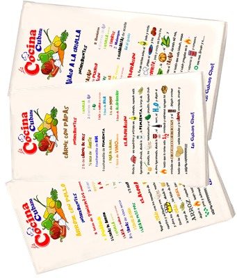 Cuban recipe kitchen towell,  15 x  25