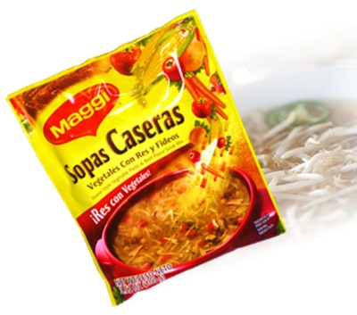 Vegetable, pasta and beef flavor soup mix