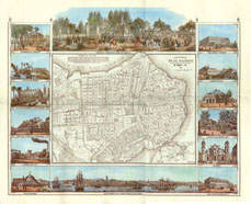 Map – Havana 1853 27 X 30 Inches