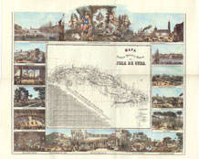 Map – Cuba Circa 1800 20 X 17 Inches