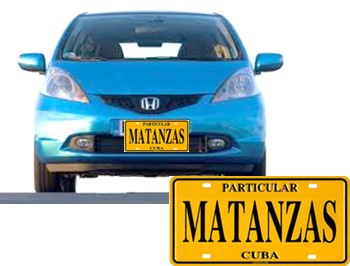 Cuba retro license plate reproduction