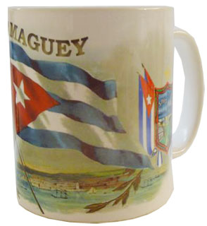 Coffee mug with Cuban flag and Camaguey’s Coat of arms