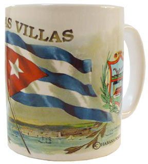 Coffee mug with Cuban flag and Las Villa’s Coat of Arms design
