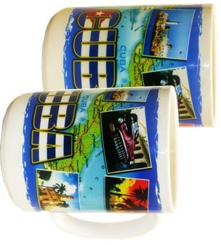 Coffee mug with a beautiful collage of Cuban Photos and Map