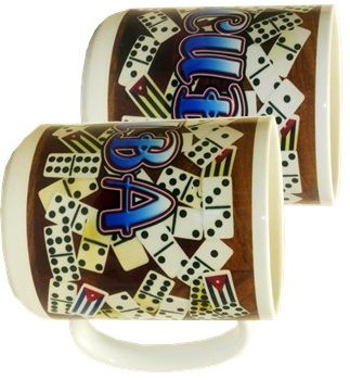 Coffee mug with Cuban Domino Design