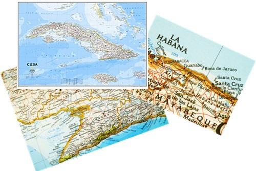 National Geographic Cuba map.   36 x 24