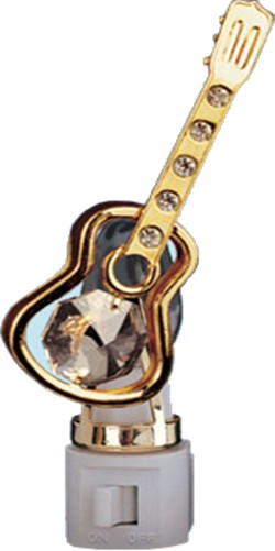Night Light. Decorated with Austrian crystals Spanish guitar . 6 tall