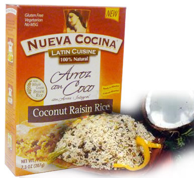 Arroz  con coco. Nueva Cocina. Mix ready to cook. . 7.3 oz. Serves 4